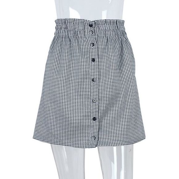 OOTN Dresses & Skirts - Last One Each Size! High Waist Button Front Plaid Mini Skirt